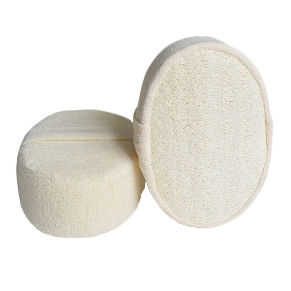 Beige Loofah Bath Set With Exfoliating Back Scrubber Towel And Bath Ball For Deep Cleansing Care