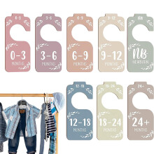 Wood Baby Wardrobe Dividers, 8Pack, 024 Months, Nursery Closet Organizers For Sorting Clothes By Size, Natural Finish