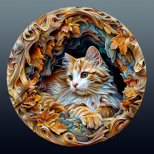 Wooden Cat Jigsaw Puzzle for Adults 100 Pieces with 3D Visual Effect GiftReady Durable Design