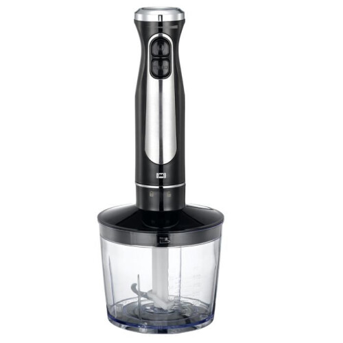 600-W-Stabmixer-Set mit Zerkleinerer, Schneebesen, Schwarz 1