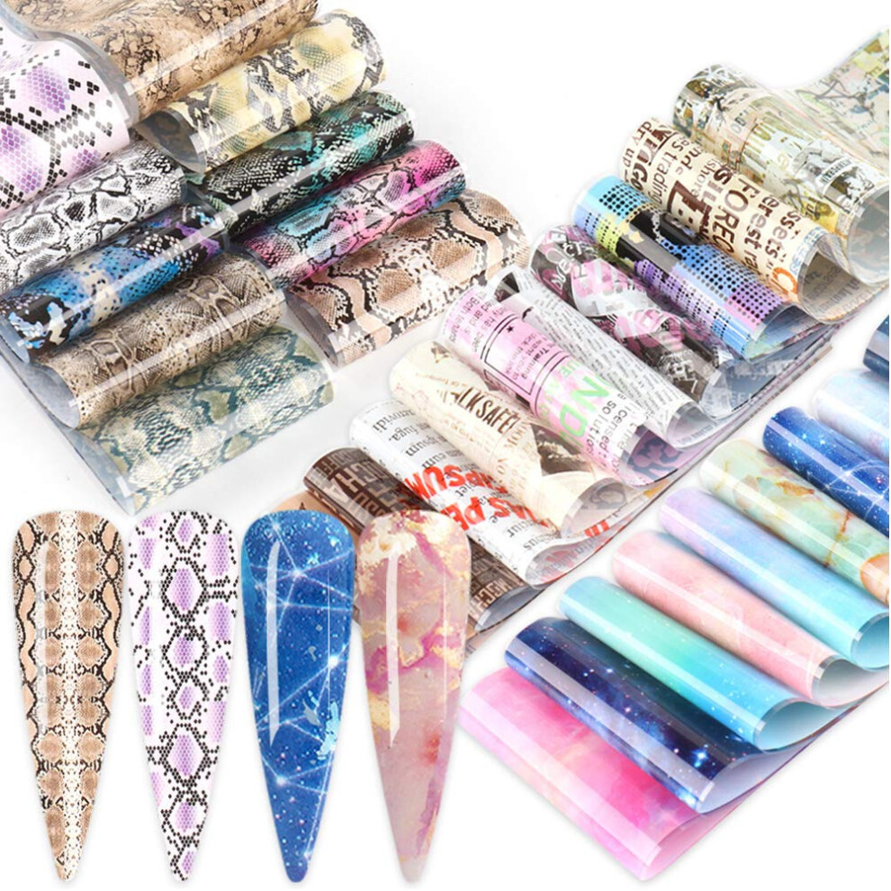 50 Sheets Butterfly Nail Art Foil Stickers Easy Transfer DIY Manicure Decals Wraps