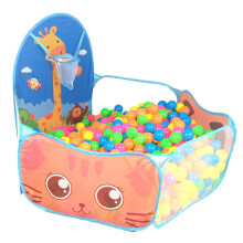 Tente de jeu pliable avec piscine à balles pour tout-petits, panier de basket à motifs animaux, favorise la coordination œil-main, couleurs vives,