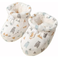 (Bear, 11.5CM) Warm Fur Baby Boot, Toddler Winter Warm Shoes, Baby Winter Thickened Warm Cotton Shoes, Infant Winter Warm Fleece with Drawstring