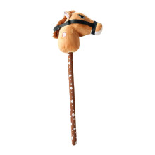 Hobby Horse Plush Stick Toy with Soft Head and Durable Pole for Kids Pretend Play, Yellow