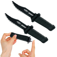 Retractable Fake Knife Set with Realistic Blade for Magic Tricks, Costumes and Pranks, 2 Pack