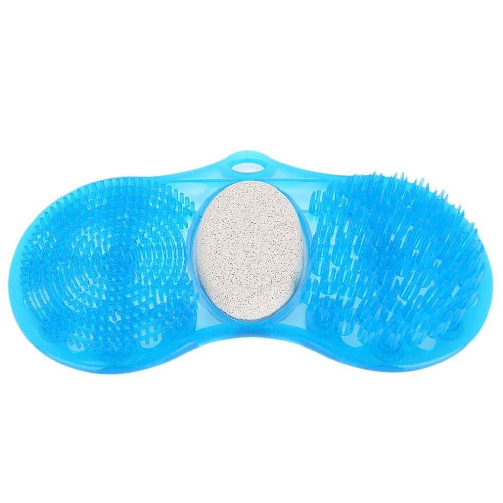Foot Scrubber for Shower with Silicone Massager and BuiltIn Pumice Stone, NoBend Cleaning
