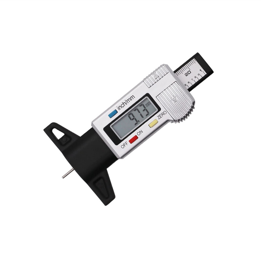 Digital Tire Tread Depth Gauge For Car Tires, Tire Wear Detection Tool, Silver 9771547135791