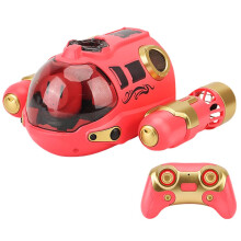 RC Motorboat with Dual Propellers and Mist Spray, Waterproof Remote Control Boat for Pools and Ponds (Red)