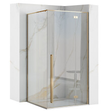 Καμπίνα Ντους Rea Fargo 100x80 Gold Με ντουζιέρα Savoy λευκή