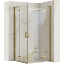 Shower Enclosure Rea Hugo Gold Brush 80x100