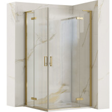 Shower Enclosure Rea Hugo 90x100 Gold Brush