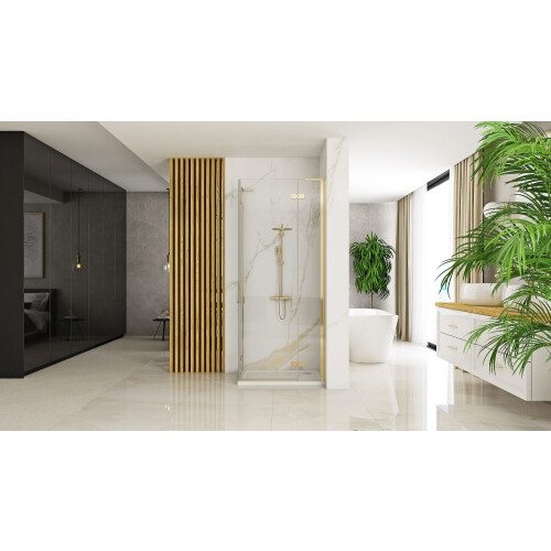 Διπλή Καμπίνα Ντους Rea Hugo 90x100 Brushed Gold 2