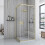 Καμπίνα Ντους Rea City 80x100 Brushed Gold Με ντουζιέρα Savoy λευκή 2