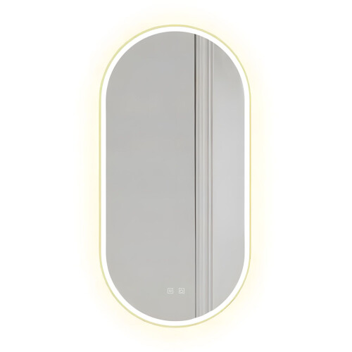 Καθρεφτης Τοιχου Ovl Led 50x100cm Χρυσο