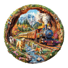 Wooden Jigsaw Puzzle for Adults with Unique Shape Pieces, Vivid Colors, Laser Cut, Small Size