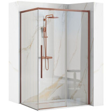 Καμπίνα Ντουζιέρας Solar Copper Brush 100x80 Με ντουζιέρα Savoy λευκή