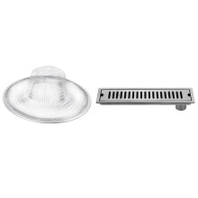 Stainless Steel Drainer Basin Filter Mesh Sink Strainer with Stainless Steel Shower Room Large Flow Floor Drain