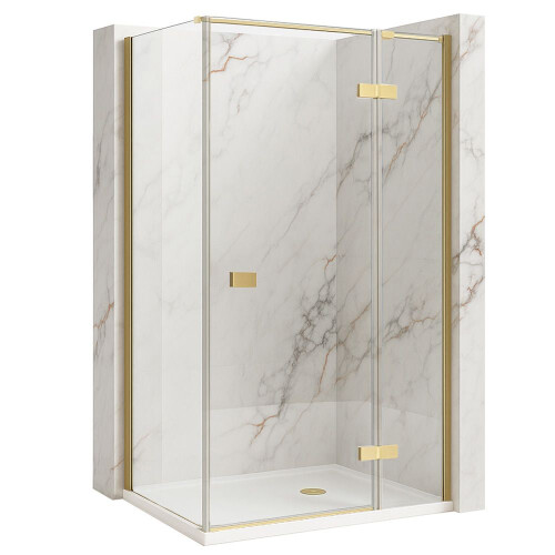 Καμπίνα Ντους Rea Atlas 80x80 Brush Gold αριστερή