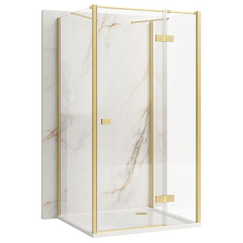 Καμπίνα Ντους Rea Atlas 80x100 Brush Gold αριστερή