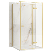 Καμπίνα Ντους Rea Atlas 80x90 Brush Gold δεξιά