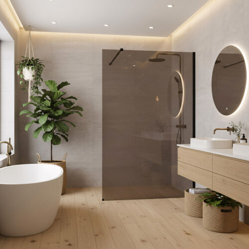 Shower Screen Rea Flexi Brown / Black 120