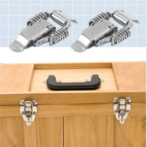 2x Toolbox Draw Compression Spring Toggle  Catch Clamp Silver 2