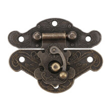Antique Retro Vintage Decorative  Wooden Jewelry Box Hasp Pad Chest Lock Size:Medium