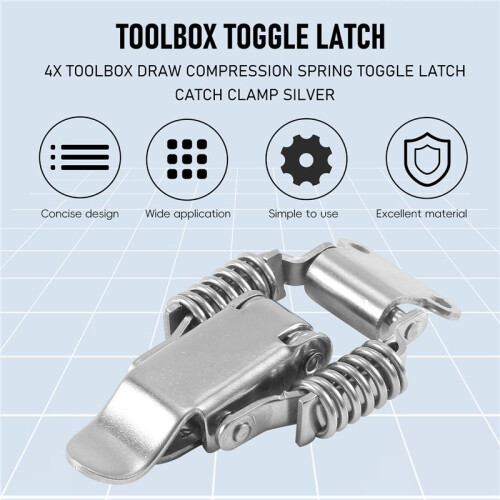 2x Toolbox Draw Compression Spring Toggle  Catch Clamp Silver 1