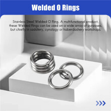 20mm x 3mm Stainless Steel Webbing Strapping Welded O Rings 5 Pcs
