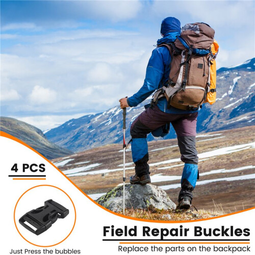 4pcs Plastic Side Quick Release Buckles Clip for 25mm Webbing Band Black 1