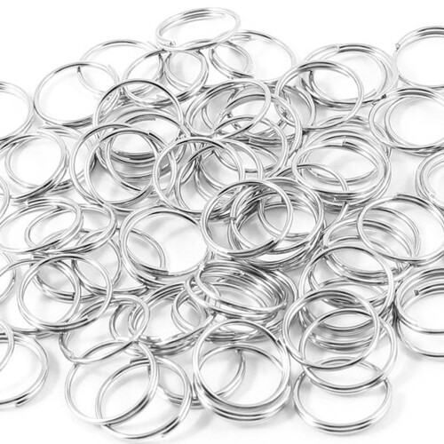 10mm Dia Silver Tone Metal Split Loop Key Rings Holders Replacement 80 Pcs 2