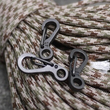 10 PZ / LOT  SF Primavera Zaino Catenacci Moschettoni Arrampicata EDC Portachiavi Camping Bottiglia Ganci Paracord Sopravvivenza Gear - Nero