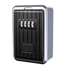 Lock Box 4 Digit Combination Waterproof Box Aluminum Alloy Weather Resistant Key Hider with Resettable Code Key Storage Wall Mounted