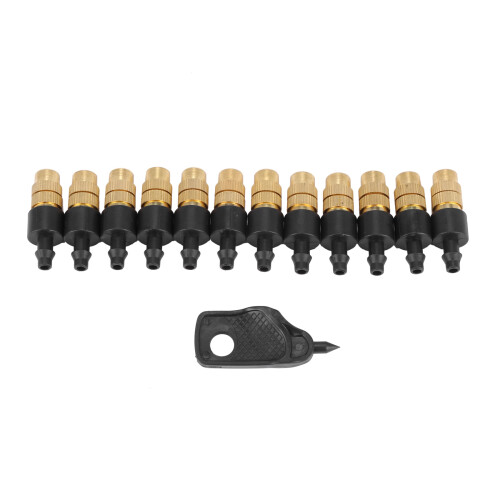 12 Set Copper Adjustable Spray Nozzle Spray Atomization Copper Capillary Effect Take 47 Factory Adjustable Irrigation Drippers Sprinklers Emitter Drip