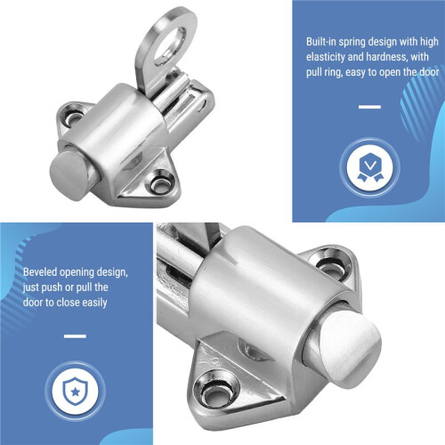 Home Security Spring Slide Bolt Window Door Automatic  Lock Self Closing 2