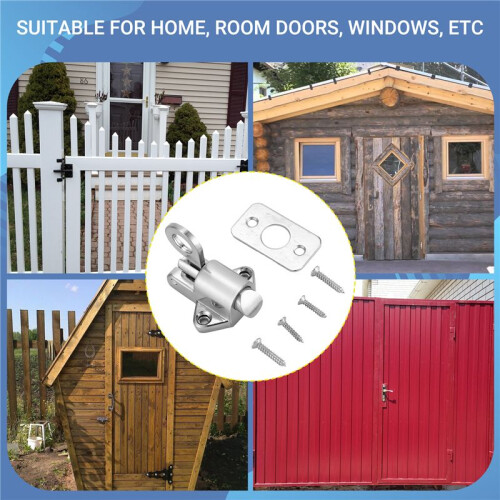 Home Security Spring Slide Bolt Window Door Automatic  Lock Self Closing 2