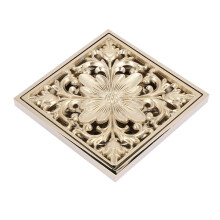 Gold Square Floor Drain Shower Ground Drainer with Strainer Filter Drainage Clean for Bathroom Washroom