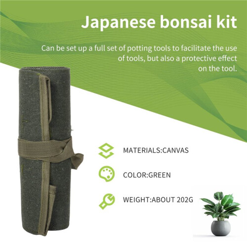 600x430Mm Japanese Bonsai Tools Storage Package Roll Bag Canvas Tool Set Case