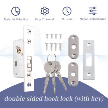 Invisible / Serrure de Porte, Serrure Ă Crochet pour Porte Coulissante, Corps en Alliage, Porte en Verre pour Cadre, Robuste, Durable, Quincaillerie