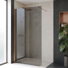 Παραβάν Ντους Rea Flexi Grey / Brush Copper 100