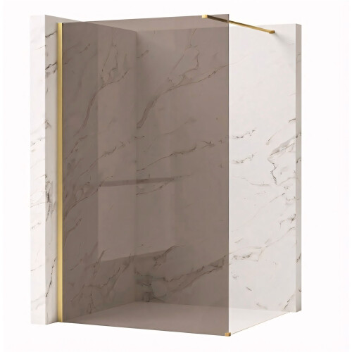 Shower Screen Rea Flexi Brown / Brush Gold 100