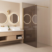 Shower Screen Rea Flexi Brown / Gold 120