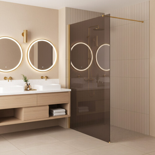 Shower Screen Rea Flexi Brown / Gold 120