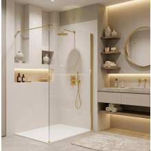 Shower Screen Rea Flexi Transparent / Gold 100