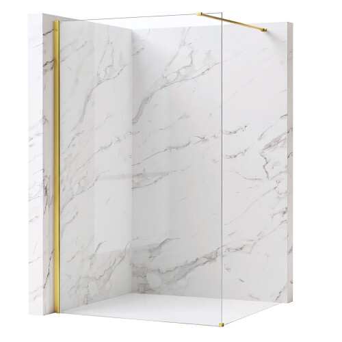 Shower Screen Rea Flexi Transparent / Gold 140