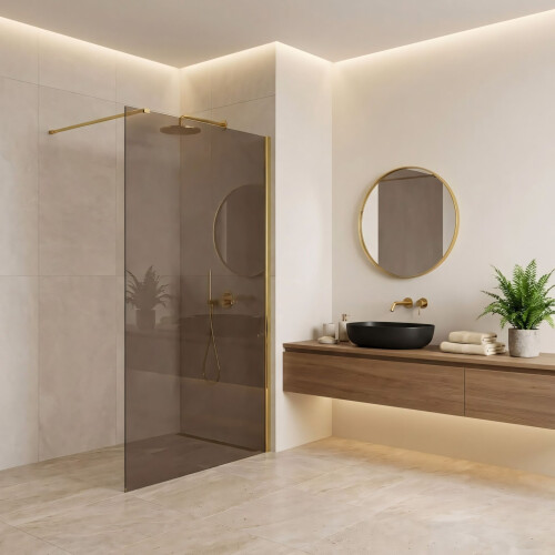 Παραβάν Ντους Rea Flexi Brown / Gold 140 2