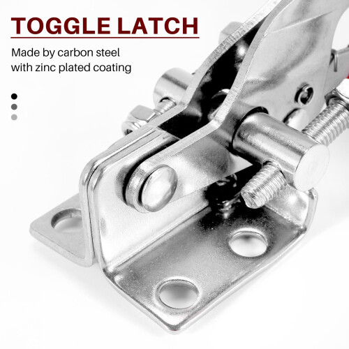 2-Pack 2000Lbs Capacity Heavy Duty Adjustable  U Bolt Self-Lock Toggle Clamp