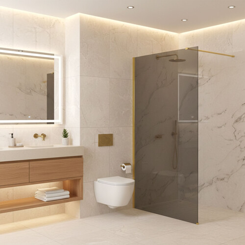 Παραβάν Ντους Rea Flexi Grey / Gold 120 2