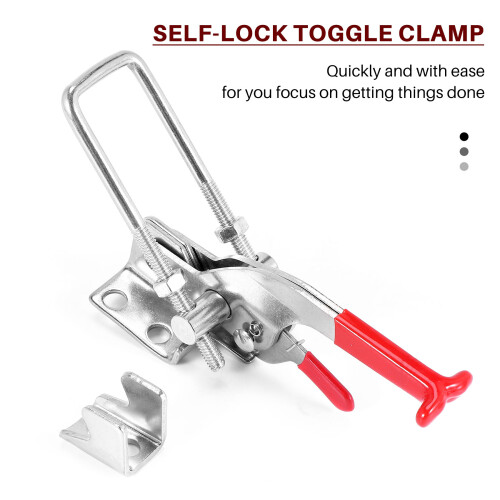 2-Pack 2000Lbs Capacity Heavy Duty Adjustable  U Bolt Self-Lock Toggle Clamp 2