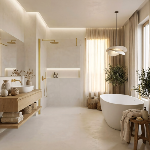 Shower Screen Rea Flexi Transparent / Gold 140 2